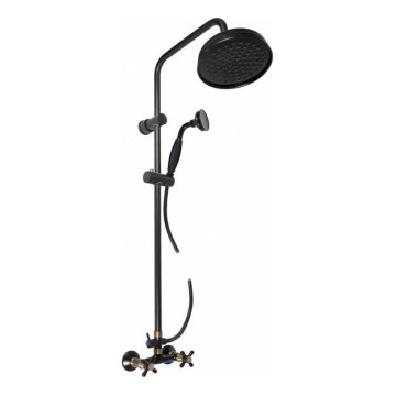RAV Slezák MK181.5/7CMATSM - Душ комплект със смесител MORAVA RETRO черен/mесинг