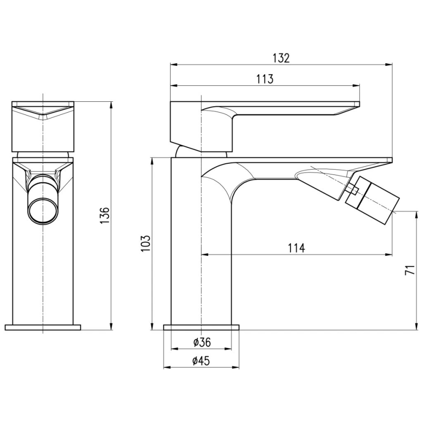 RAV Slezák NL144.0CMAT - Смесител за биде NIL 13,6 cm черен мат