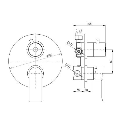 RAV Slezák NL187.3 - Душ смесител за вграждане NIL, лъскав хром