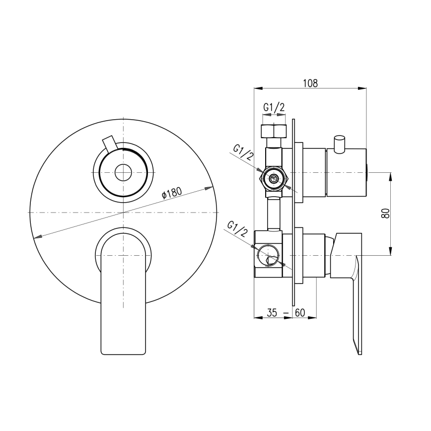 RAV Slezák NL187.3 - Душ смесител за вграждане NIL, лъскав хром