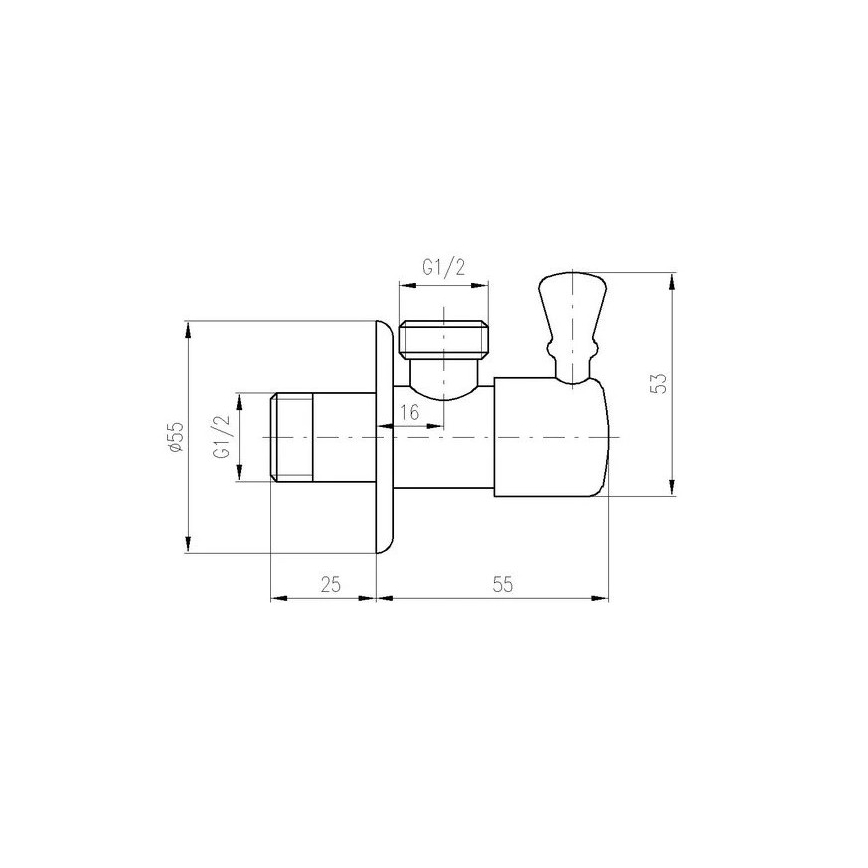 RAV Slezák RV0112 - Ъглов вентил RETRO, лъскав хром