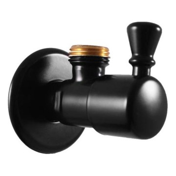 RAV Slezák RV0112CMAT - RETRO ъглов вентил, матово черно покритие