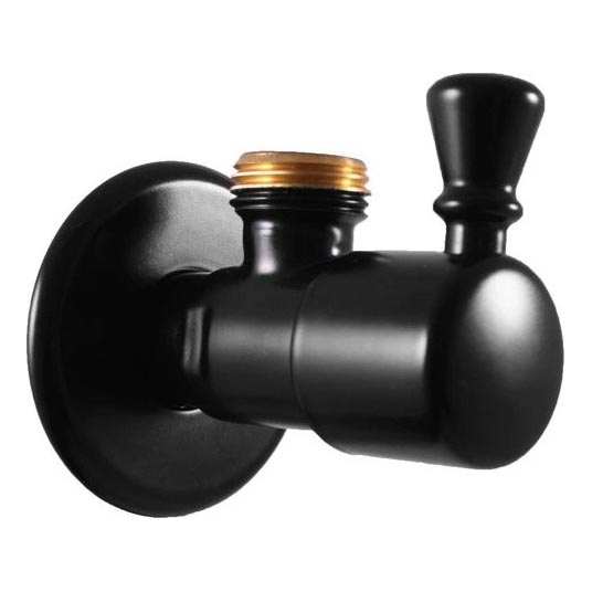 RAV Slezák RV0112CMAT - RETRO ъглов вентил, матово черно покритие