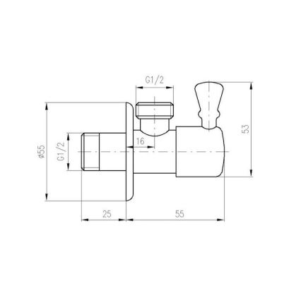 RAV Slezák RV0112Z - ъглов вентил RETRO, лъскаво злато