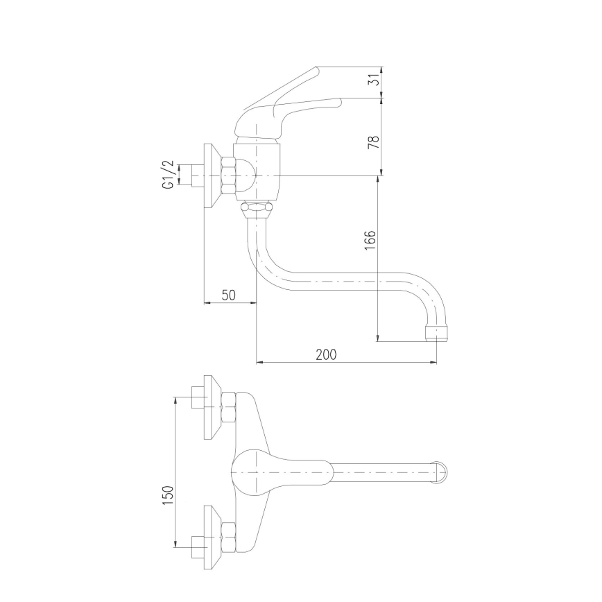 RAV Slezák SA001.5/21 - Смесител за мивка/умивалник SAZAVA, лъскав хром