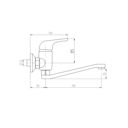 RAV Slezák SA001.5/26 - Смесител за мивка/умивалник SAZAVA лъскав хром
