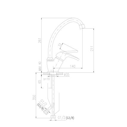RAV Slezák SA006.0/1 - Смесител за мивка SAZAVA 26,1 см, лъскав хром
