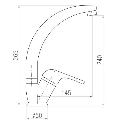 RAV Slezák SA006.0/3 - Кухненски смесител SAZAVA 26,5 см лъскав хром