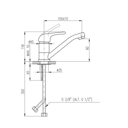 RAV Slezák SA015.0 - Смесител за мивка SAZAVA 11,8 cm лъскав хром