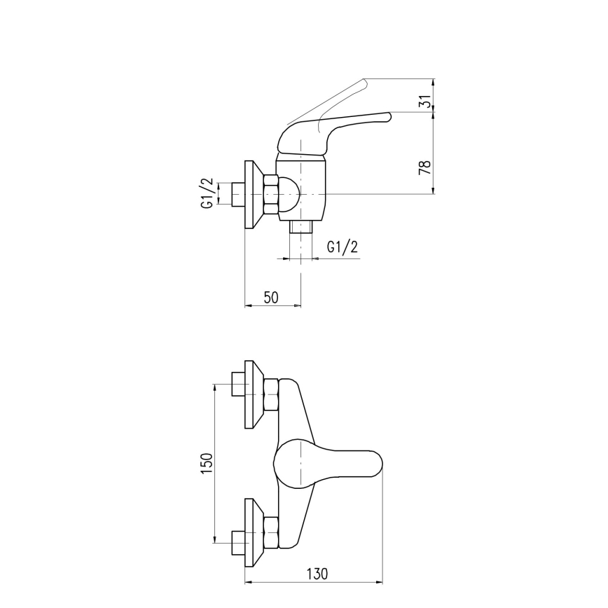 RAV Slezák SA080.5 - Смесител за душ SAZAVA гланцов хром