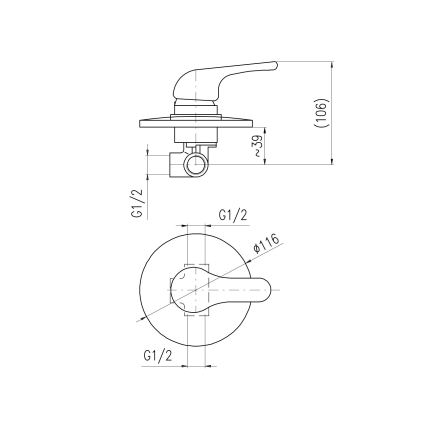 RAV Slezák SA083 - Душ смесител за вграждане SAZAVA гланцов хром