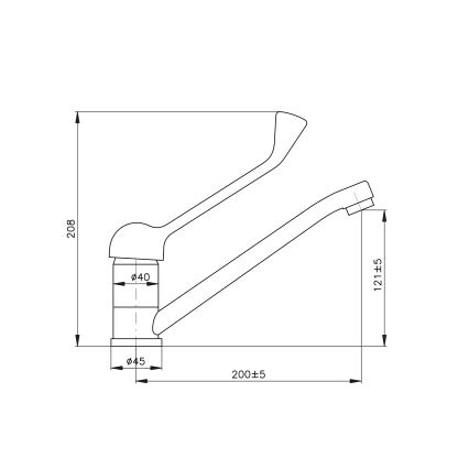 RAV Slezák SA605.0 - Смесител за мивка с медицински лост SAZAVA 20,8 см, лъскав хром