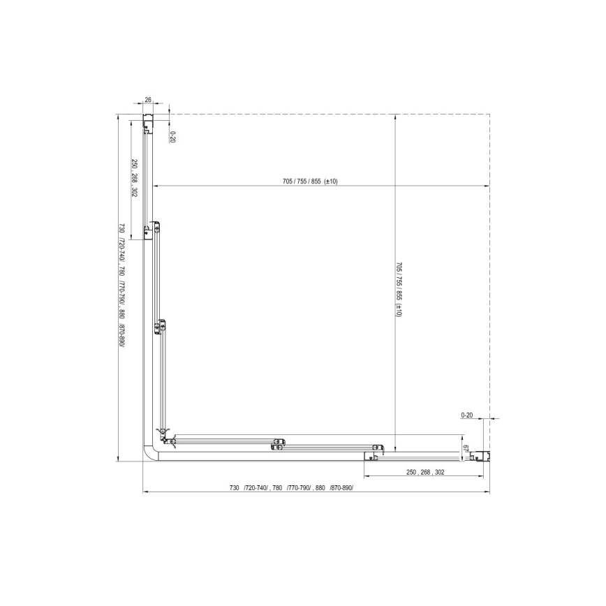 Ravak 15V701R2Z1 - Душови врати SUPERNOVA 90x198 cm бели