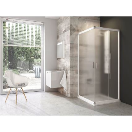 Ravak 1LV40100ZG - Четиричастна ъглова душ кабина BLIX 80x80 см, бяла