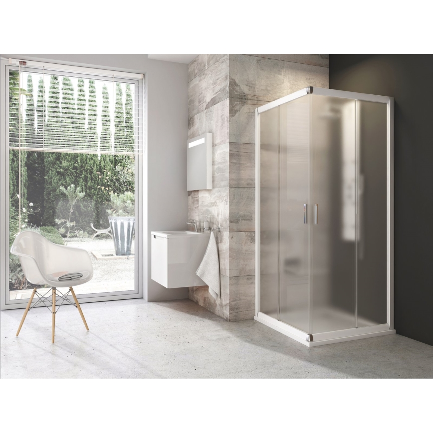 Ravak 1LV40100ZG - Четиричастна ъглова душ кабина BLIX 80x80 см, бяла