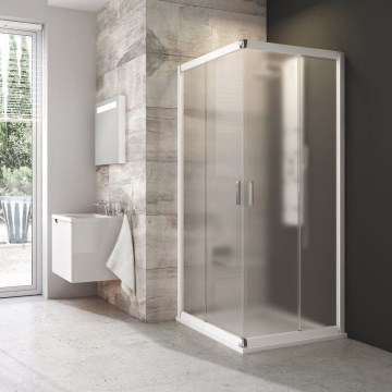 Ravak 1LV40100ZG - Четириделна ъглова душ кабина BLIX 80x80 см бяла