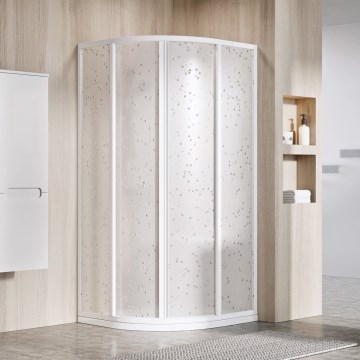 Ravak 3114O10211 - четирипанелна четвърткръгла душ кабина SUPERNOVA 80x80 см, бяла