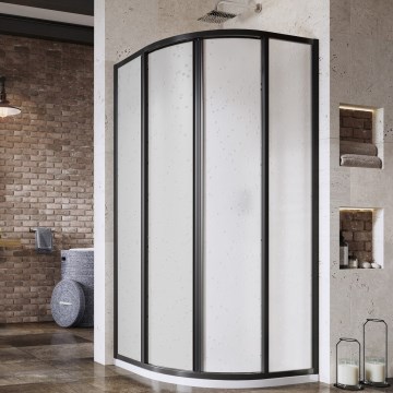 Ravak 3114O30211 - Четириделна четвърткръгла душ кабина SUPERNOVA 80x80 см, черна