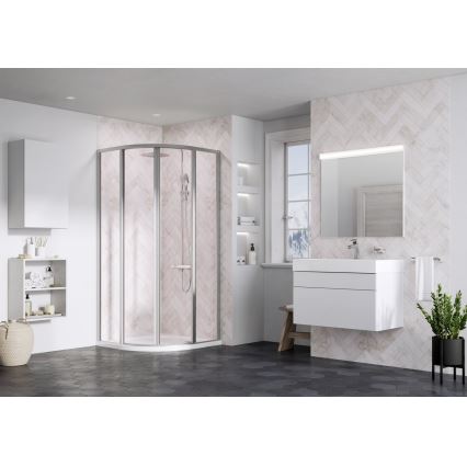 Ravak 3114OU02Z1 - Четириделна четвърткръгла душ кабина SUPERNOVA 80x80 см, сатен