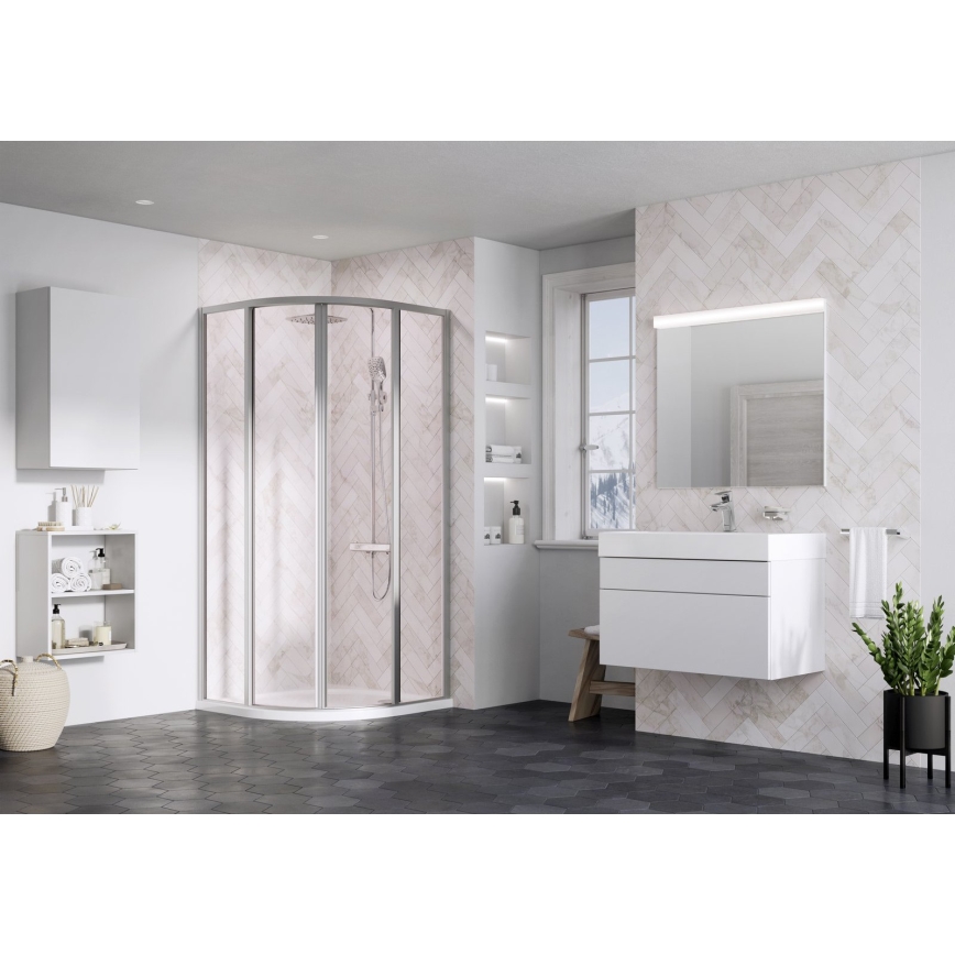 Ravak 3114OU02Z1 - Четириделна четвърткръгла душ кабина SUPERNOVA 80x80 см сатин