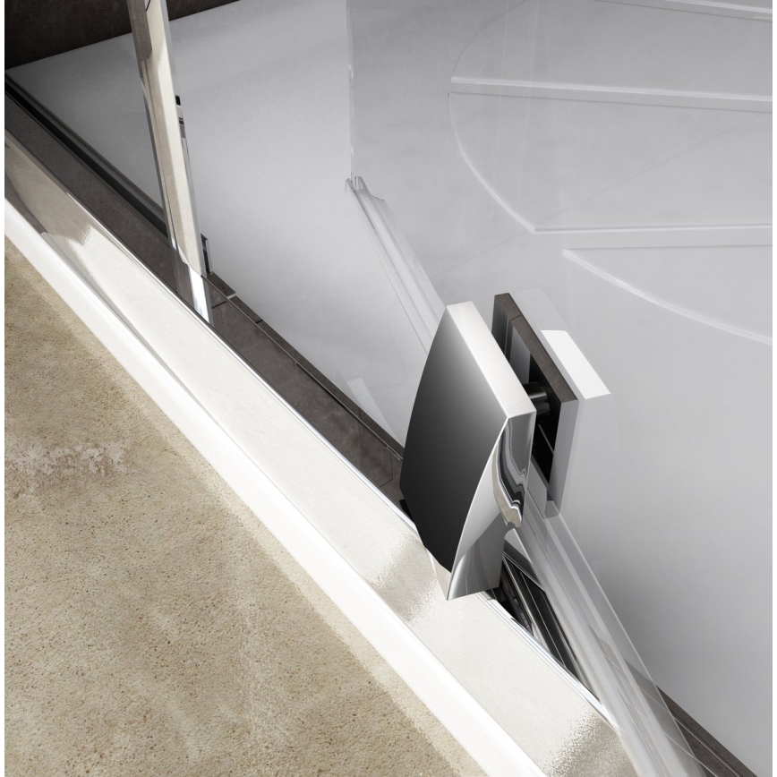 Ravak 37677U00Z1 - Четвърткръгла душ кабина PIVOT на три части, 90 x 90 см, сатинирана