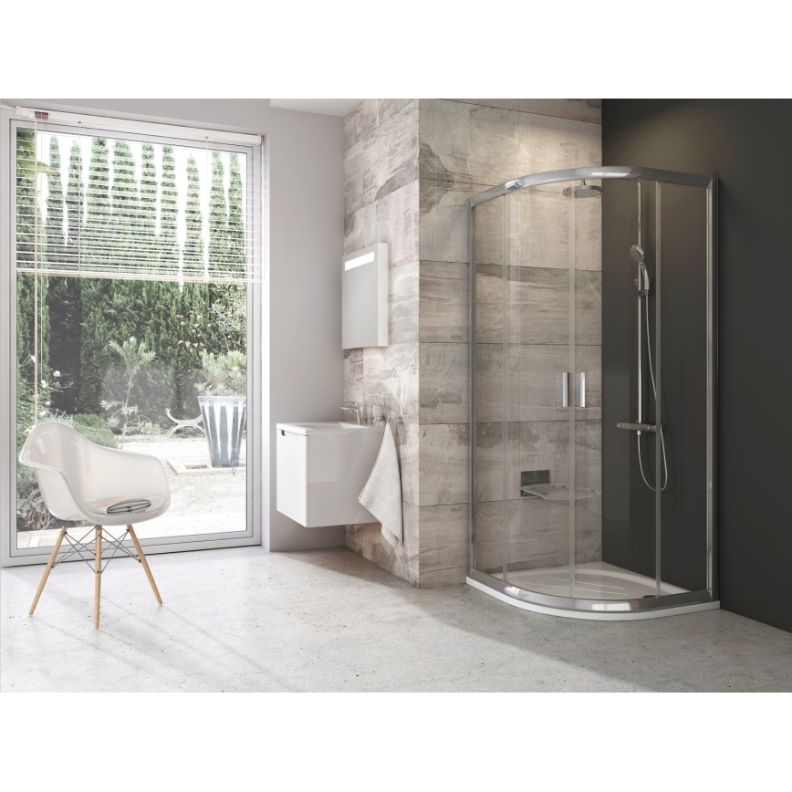 Ravak 3B240C00Z1-Четириделна четвъртокръгла душ кабина BLIX 80x80 см с полирано хромирано покритие