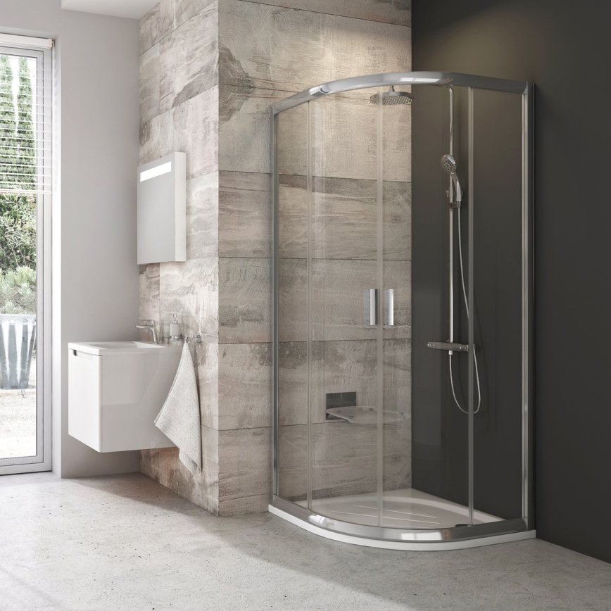 Ravak 3B240C00Z1B - Четириделна четвърткръгла душ кабина BLIX 80 x 80 см, лъскав хром