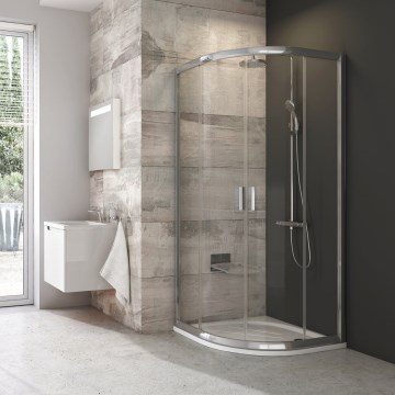 Ravak 3B240C00Z1B - Четириделна четвърткръгла душ кабина BLIX 80x80 см лъскав хром