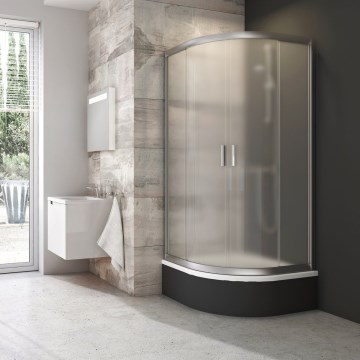 Ravak 3B240U40ZG - Четириделна четвърткръгла душ кабина BLIX 80x80 см сатен