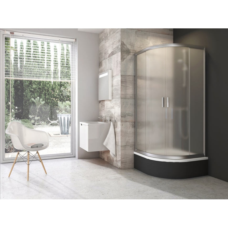 Ravak 3B240U40ZG - Четириделна четвърткръгла душ кабина BLIX 80x80 см сатен