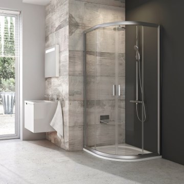 Ravak 3B270U00Z1 - Четириделна четвърткръгла душ кабина BLIX 90x90cm матов хром