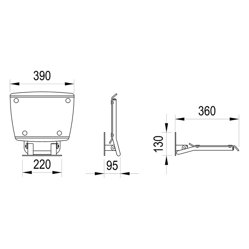 Ravak B8F0000052 - Сгъваема душ седалка OVO неръждаема стомана