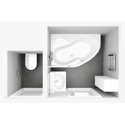 Ravak C571000000 - Ъглова вана ROSA 160x95 см акрил/бяла