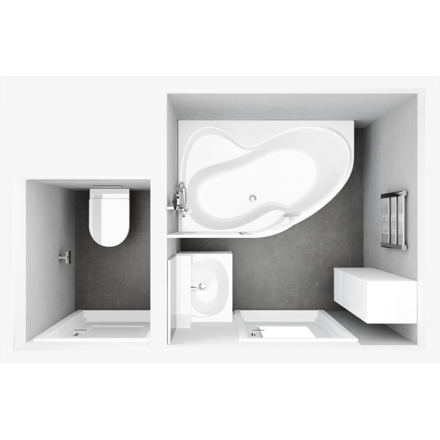 Ravak C571000000 - Ъглова вана ROSA 160x95 см акрил/бяла