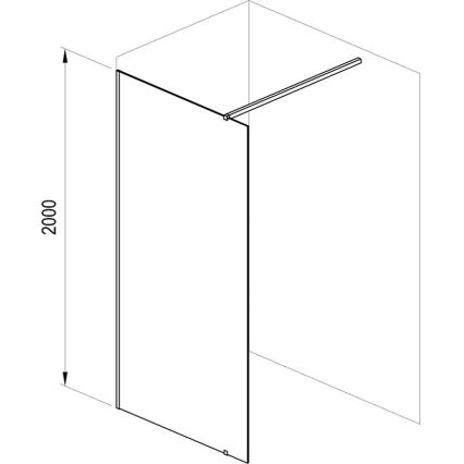 Ravak GW9WA030SZ1 - Душ кабина WALK-IN 100x200 см черна