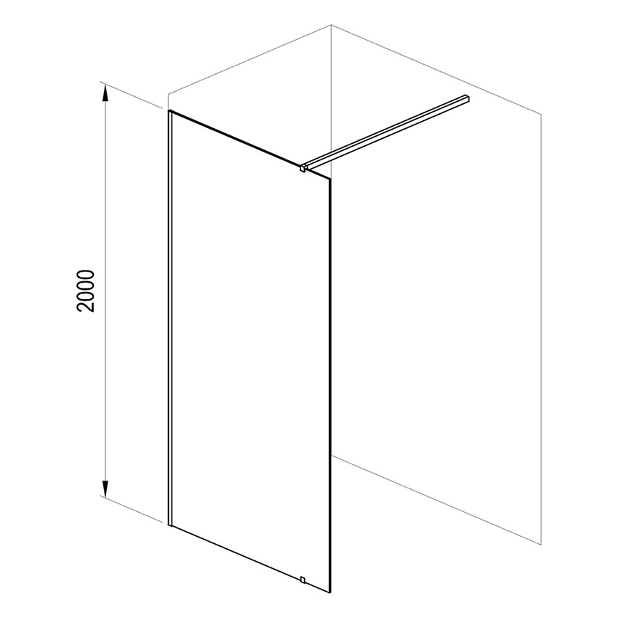 Ravak GW9WA030SZ1 - Душ кабина WALK-IN 100x200 см черна