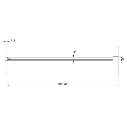 Ravak GWD01000A098 - Опорен прът за душ тип WALK-IN 120 см, лъскав хром