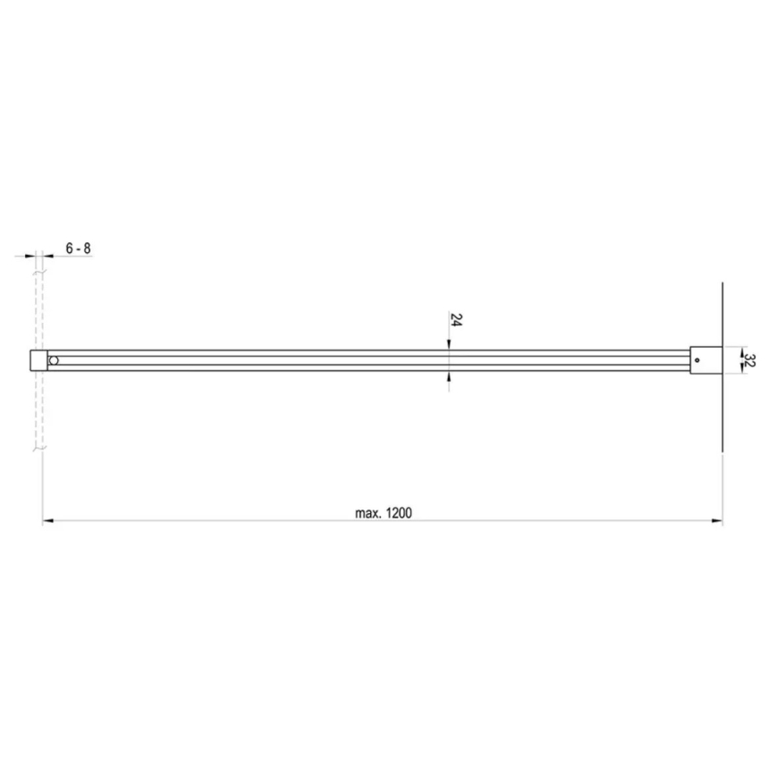 Ravak GWD01000A098 - Опорен прът за душ тип WALK-IN 120 см, лъскав хром