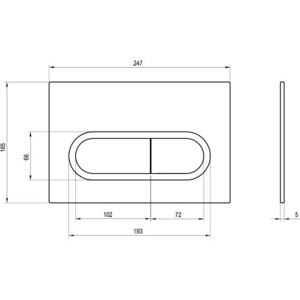 Ravak X01454 - Бутон за промиване CHROME 24,7x16,5 cm матов хром