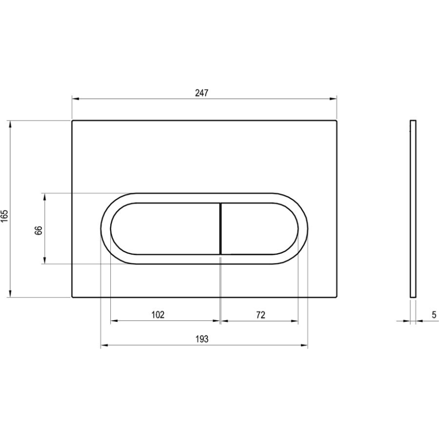 Ravak X01454 - Бутон за промиване CHROME 24,7x16,5 cm матов хром