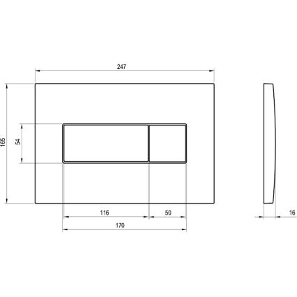 Ravak X01457 - Бутон за промиване UNI 24,7x16,5 см бял
