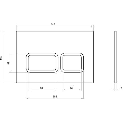 Ravak X01739 - Бутон за промиване TWIN 24,7x16,5 cm, бял