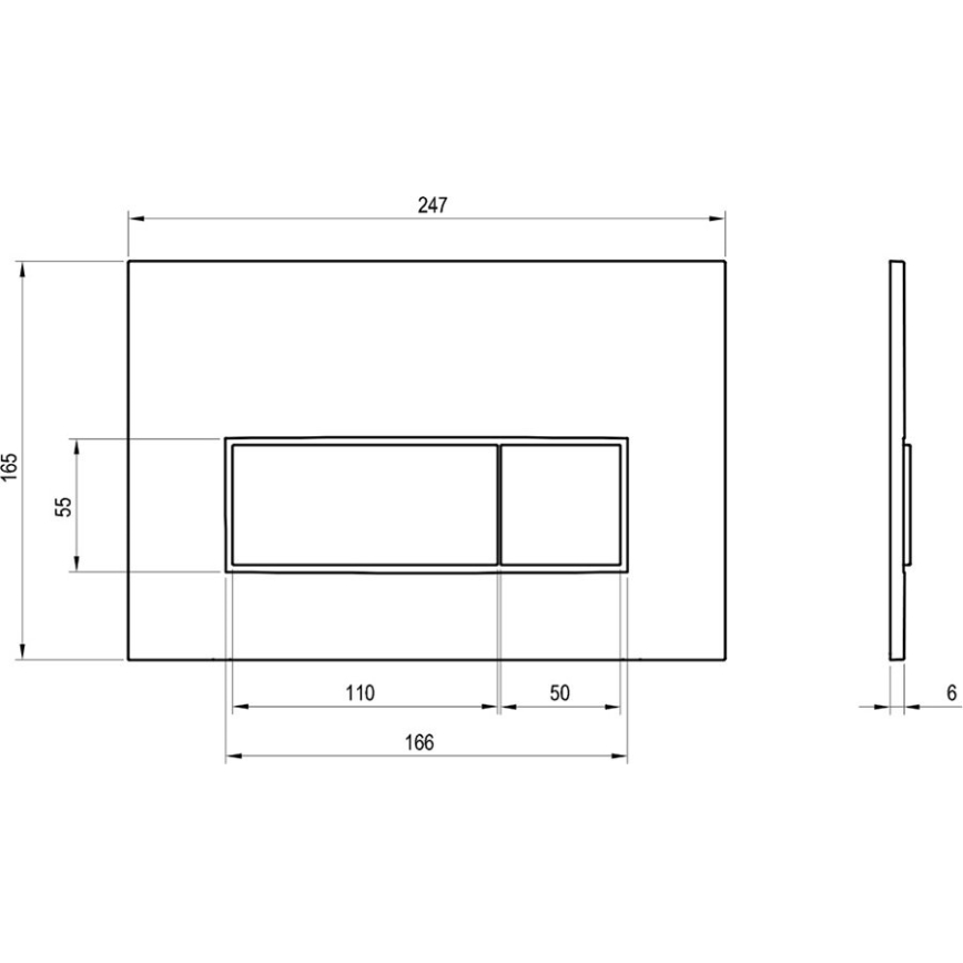 Ravak X01744 - Бутон за смиване UNI SLIM 24,7x16,5 cm черен