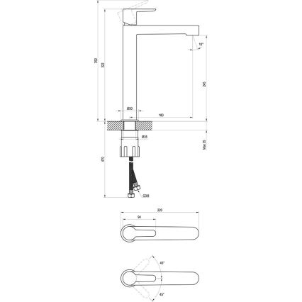 Ravak X070114 - Смесител за мивка PURI 32,2 cm гланцов хром