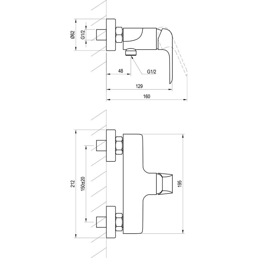 Ravak X070121 - Душ смесител FLAT, полиран хром