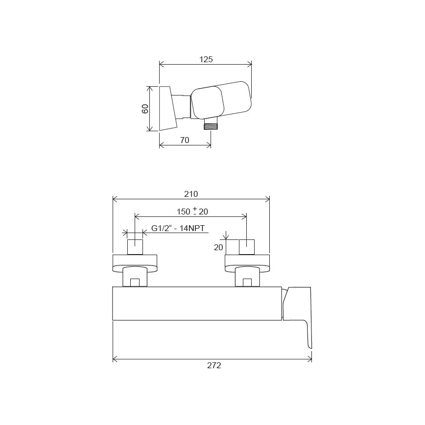 Ravak X070132 - Смесител за душ FREE, лъскав хром