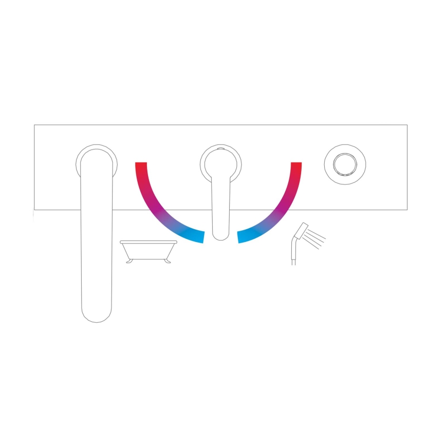 Ravak X070142 - Ванен смесител 3-отворен PURI лъскав хром