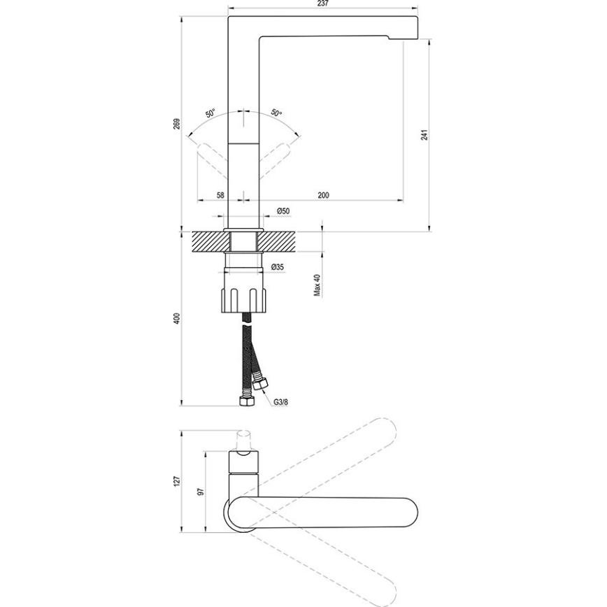 Ravak X070143 - Смесител за умивалник PURI 26,9 cm, лъскав хром