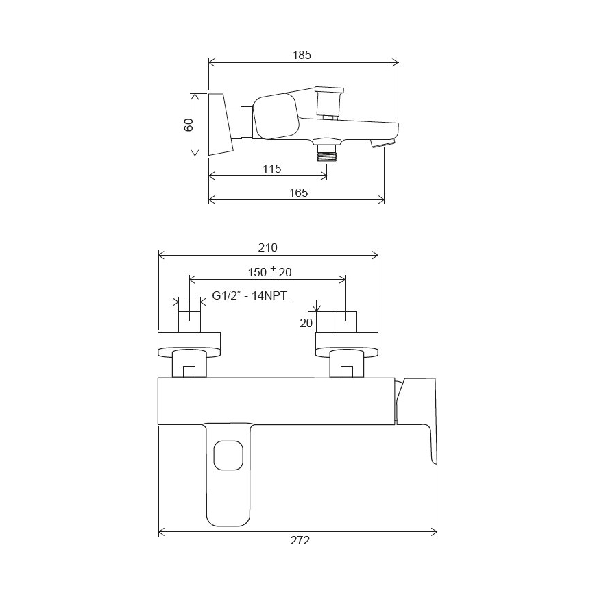 Ravak X070152 - Ванен смесител FREE черен