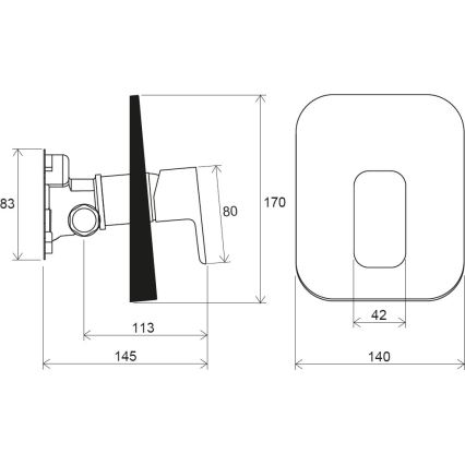Ravak X070159 - Душ смесител за вграждане FREE черен